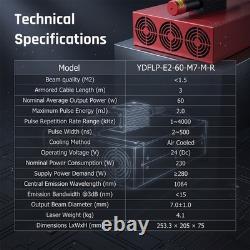 60W JPT Mopa Fiber Laser Marking Machine With Enclosed Cover Built-in Camera
