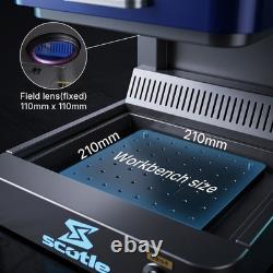 60W JPT Mopa Fiber Laser Marking Machine With Enclosed Cover Built-in Camera
