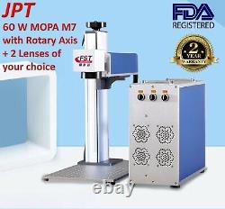 60W MOPA JPT M7 Fiber Laser Marking Machine 2 Lenses Of Your Choice Rotary Axis