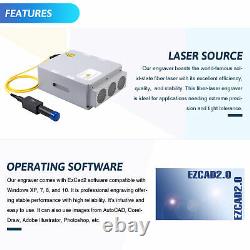 7.9x7.9in 30W Cabinet Fiber Laser Marking Metal Marker Engraver with Rotary Axis