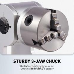 80D Rotary Axis 3 Jaw Rotary Accessory For Fiber Laser Engraver Marking Machine