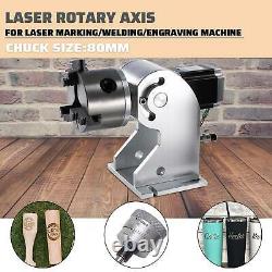 80mm Chunk Laser Rotaion Axis C02 Laser engraver F/ Fiber Laser Marking machine