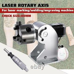 80mm Laser Rotaion Axis Rotary shaft 80 F. Fiber Laser Marking machine Engraving
