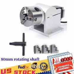 80mm Rotary Shaft Axis Attachment fit For Fiber Laser Marking Engraving Machine