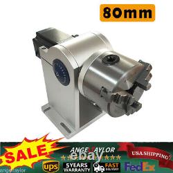 80mm Rotation Axis Fiber Laser Marking Machine Rotary Chuck Rotary Shaft Driver