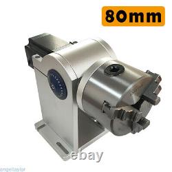 80mm Rotation Axis Fiber Laser Marking Machine Rotary Chuck Rotary Shaft Driver