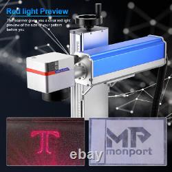 8x8in 30W Fiber Laser Engraver Marking Etching Machine Metal Brass Steel Monport