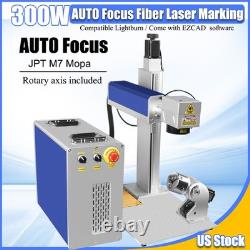 AT US? Auto Focus 300W JPT M7 Mopa Fiber Laser Marking Machine Electric Z-axis