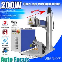 AUTO Focus 200W JPT M7 Mopa 200mm Fiber Laser Marking Machine Metal Engraver