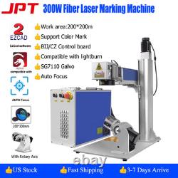 AUTO Focus 300W JPT M7 Mopa 200mm Fiber Laser Marking Machine Metal Engraver
