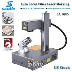 Auto Focus 100W JPT M7 Mopa Fiber Laser Engraver Machine Color Marking & Rotary