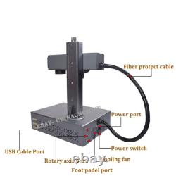 Auto Focus 100W JPT M7 Mopa Fiber Laser Engraver Machine Color Marking & Rotary