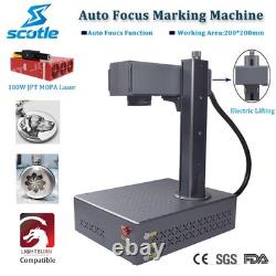 Auto Focus 100W JPT M7 Mopa Fiber Laser Marking/Engraving Machine 200200mm Lens