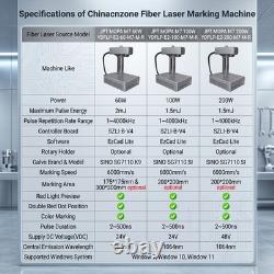 Auto Focus 60W JPT M7 Mopa Fiber Laser Marking/Engraving Machine 200200mm Lens