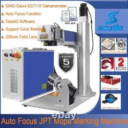 Auto Focus JPT MOPA Fiber Laser Marking Engraving Machine Engraver Marker Ezcad2