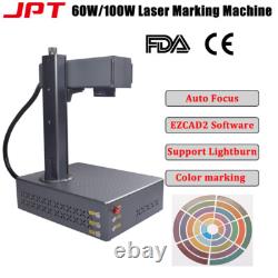Auto Focus JPT Mopa Fiber Laser Mark Engraver 60W 100W Laser Marking Rotary axis