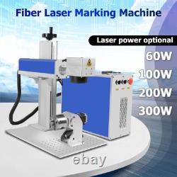 Autofocus JPT 100W Mopa Fiber Laser Marking Machine Laser Engraver RotaryAxis US