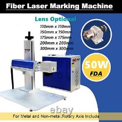 CALCA 50W Raycus Fiber Laser Marking Engraving Machine Rotary Axis Include