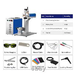 Cloudray 60W JPT M7 MOPA Fiber Laser Marking Machine with D80 Rotary