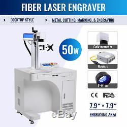 Desktop Fiber Laser Marking Machine 50W 7.9x7.9 Metal Marker Cutter Engraver