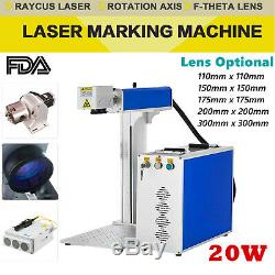 FDA 20W Split Fiber Laser Marking Engraving Machine, Rotary Axis Include