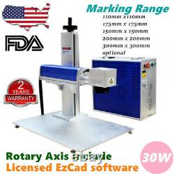 FDA 30W Split Fiber Laser Marking Engraving Machine Raycus Laser Rotary Axis