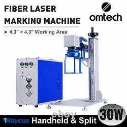 FM4343-30H OMTech 30W 4.3x4.3 in. Fiber Laser Marking Machine for Metal Steel