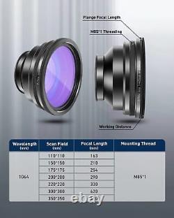 F-Theta Scan Lens M85, 300x300mm FL 420mm Field Lens for Fiber Laser Marking