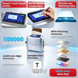 Fiber Laser Engraver 10W Laser Marking Machine 110 110mm Working Area