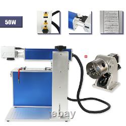 Fiber laser marking machine 50W engraving machine Laser Focus + Rotary Axis