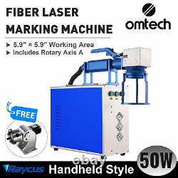 Fm118118-50h 50w Handheld Fiber Laser Marker Machine 5.9x5.9 With Rotary Axis A