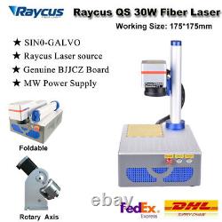 Foldable Raycus 30W 175175mm Fiber Laser Marking Machine Red Dot Rotary Axis