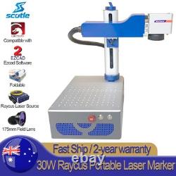 Foldable Raycus QS 30W Fiber Laser Marking Machine Metal Steel Portable Engraver