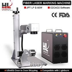 HL 30W 50W Fiber Laser Marking Machine Metal Engraver Lightburn EZCAD2 w rotary