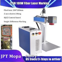 JPT 100W 2.5D Mopa M7 Fiber Laser Marking Machine EZCAD3 Deep Relief Marking US