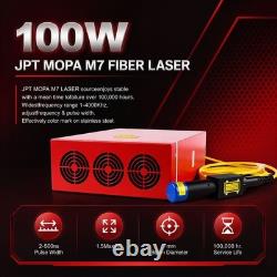 JPT 100W Fiber Laser Marking Machine Challenge Coin Name Card Engraving Machine