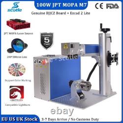 JPT 100W Mopa M7 Fiber Laser Marking Metal Engraving Machine Color Mark Rotary