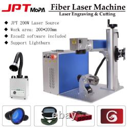 JPT 200W M7 200200 Mopa Fiber Laser Marking Machine Rotary Quartz Len Lightburn
