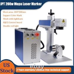 JPT 200W M7 Mopa Fiber Laser Color Marking Machine Rotary axis Laser Engraver US