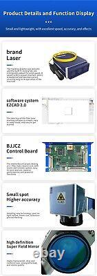 JPT 20W Fiber Laser Engraver Machine with D80 Rotary Device Metal Steel Marking