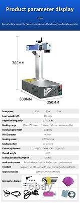 JPT 20W Fiber Laser Engraver Machine with D80 Rotary Device Metal Steel Marking