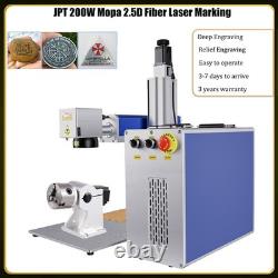 JPT 2.5D 200W Mopa Fiber Laser Marking Machine Metal Deep carved relief Marking