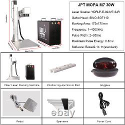 JPT 30W Mopa M7 Fiber Laser Marking Engraving Machine Support to Mark Colorful