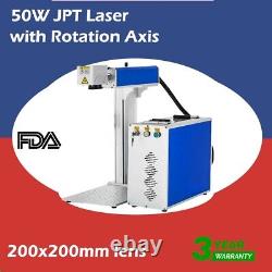 JPT 50W Fiber Laser Marking Machine Laser Engraver Marker Lens 200mm&Rotary Axis