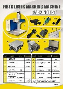 JPT 50W Fiber Laser Marking Machine for Ring Jewelry Two Rotary D69 and D125 FDA