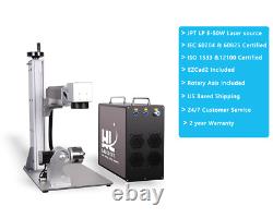 JPT 50W fiber laser marking machine Rotary Chuck Metal Engraving Steel Engraver