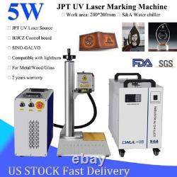 JPT 5W UV Fiber Laser Marking Engraver Machine for glass plastic Water Chiller
