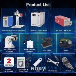 JPT 5W UV Fiber Laser Marking Engraver Machine for glass plastic Water Chiller