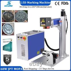 JPT 60W 2.5D Mopa M7 Fiber Laser Marking Machine EZCAD3 3D Deep Relief Engraving