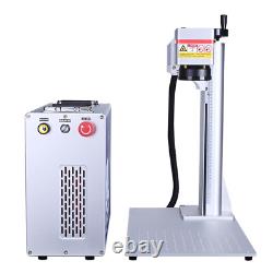 JPT 60W MOPA Fiber Laser Marking Engraving Machine with 2pcs Lens Rotary Axis